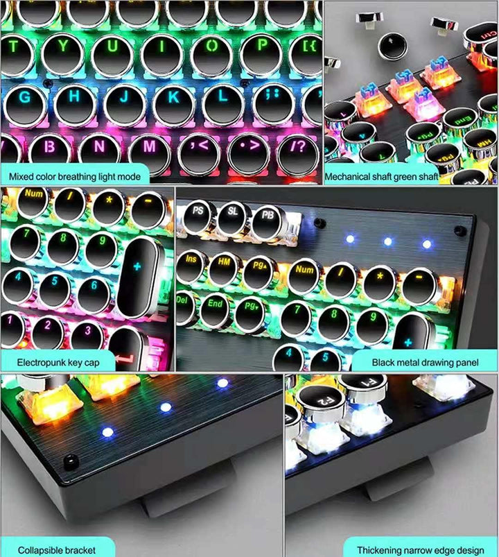 Mechanisch 87-toetsen gamingtoetsenbord met RGB-achtergrondverlichting en blauwe schakelaars