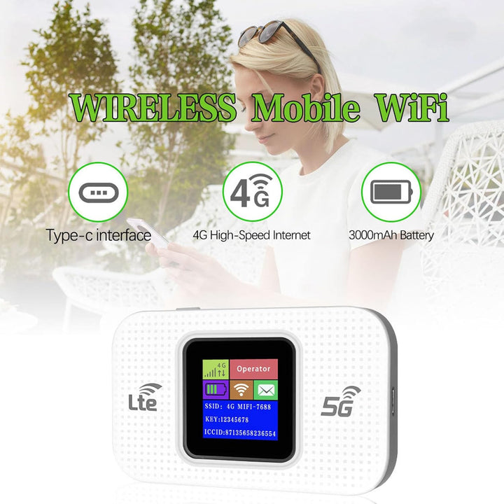 4G LTE USB WiFi-hotspot Modem met 300 Mbps Snelheid en 3000 mAh Batterij – Netvora