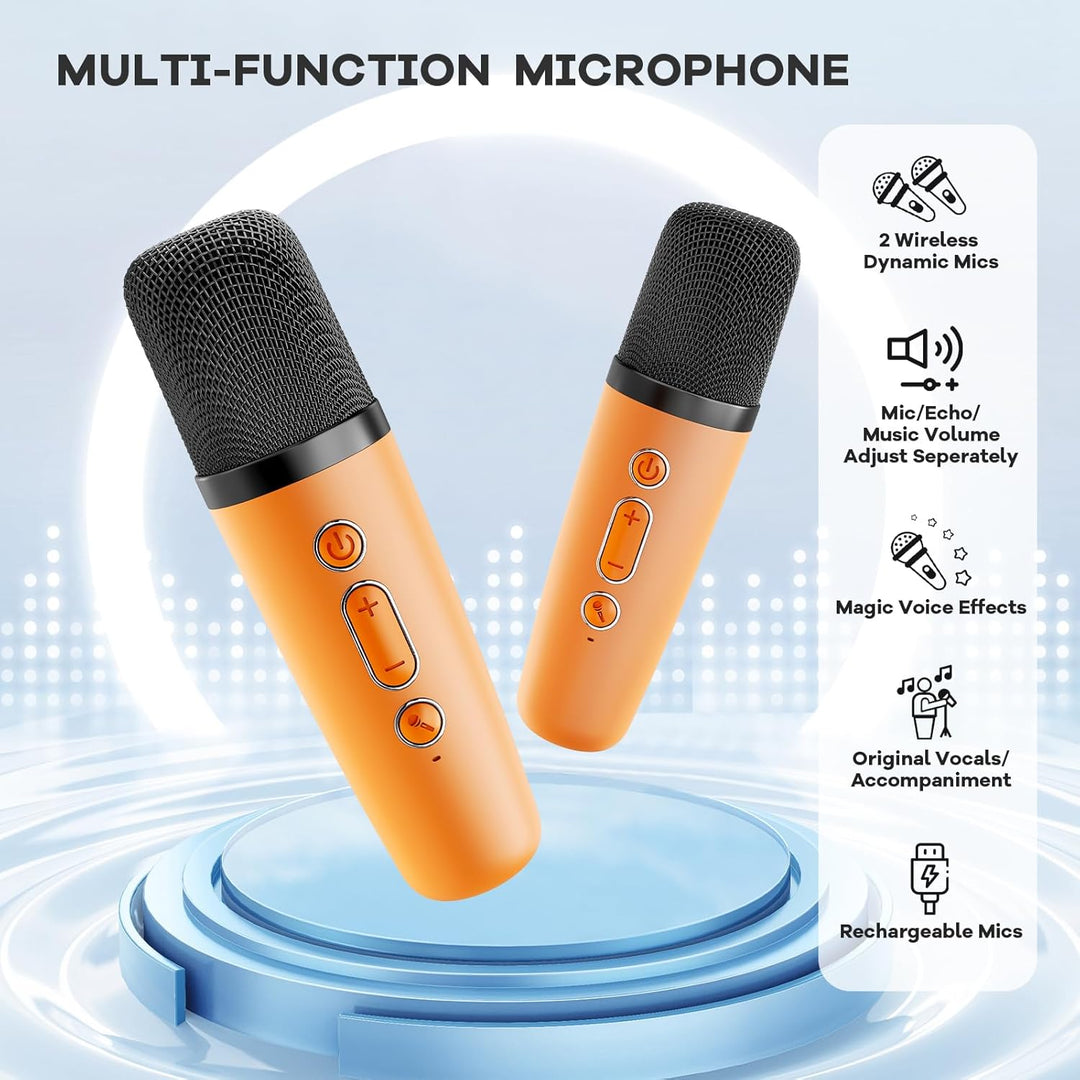 Portable Mini Karaoke Machine with Bluetooth Speaker &amp; 2 Wireless Microphones – Veylo