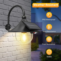 Solar Motion Barn Wall Lights with 3 Modes &amp; Gooseneck Design (2 Pack) – Halden 