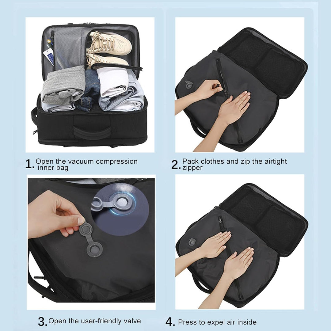 Expandable Vacuum Travel Backpack 56–75L with Pump – Dravion 