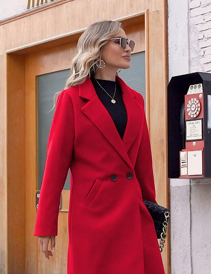 Dames Winter Wollen Jas met Notch Revers - Sofia