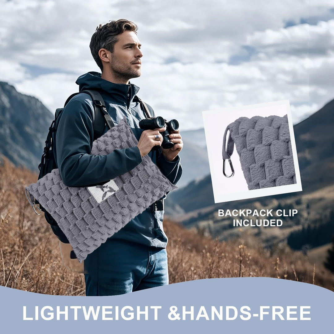 Foldable Flannel Travel Blanket with Pillow Pocket and Luggage Slot – Trevora 