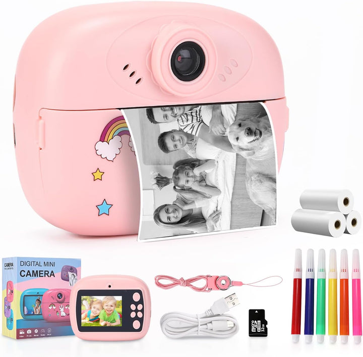 Print Kids Camera with Dual Lens, HD Video and Creative Set – Lymora