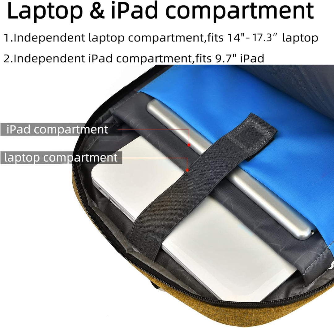 Waterproof Travel Laptop Backpack with USB Charging Port
