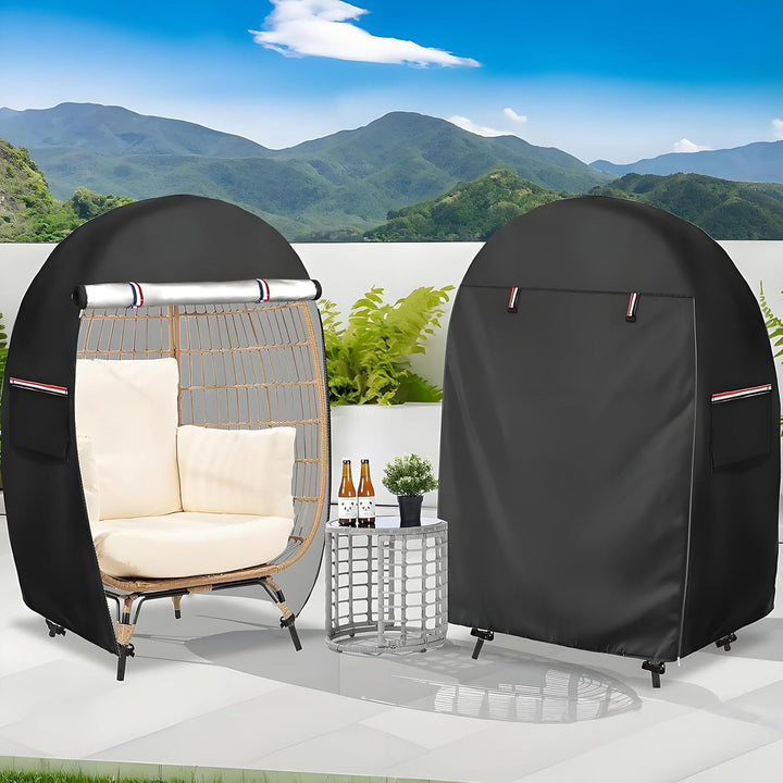 Waterproof Egg-Shaped Chair Cover with Double Zipper – Solara 