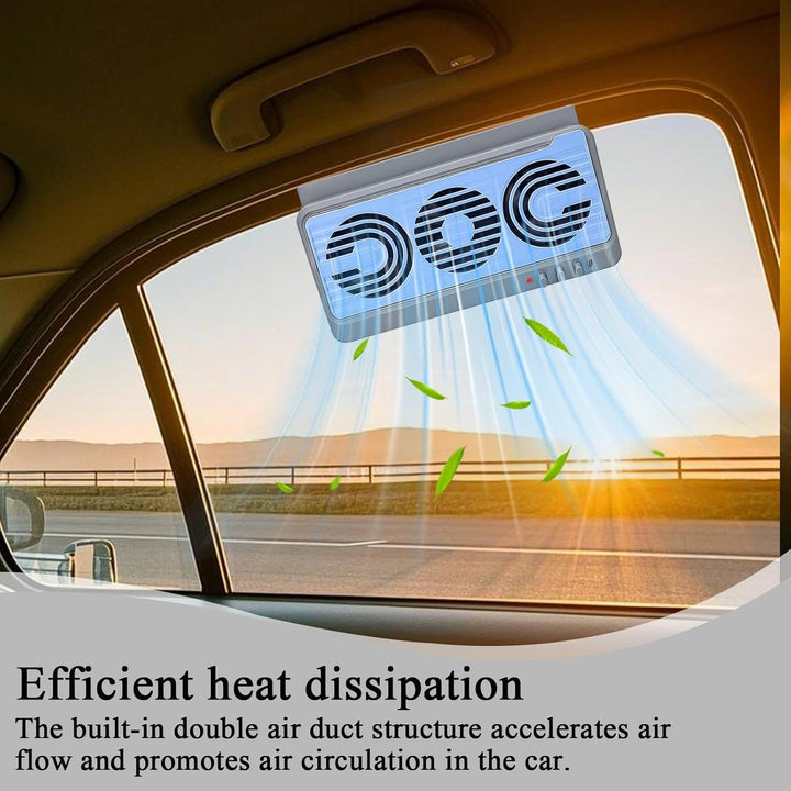 Solar Car Window Fan – Dual Airflow Ventilation System with Cooling Function – Aurovent 