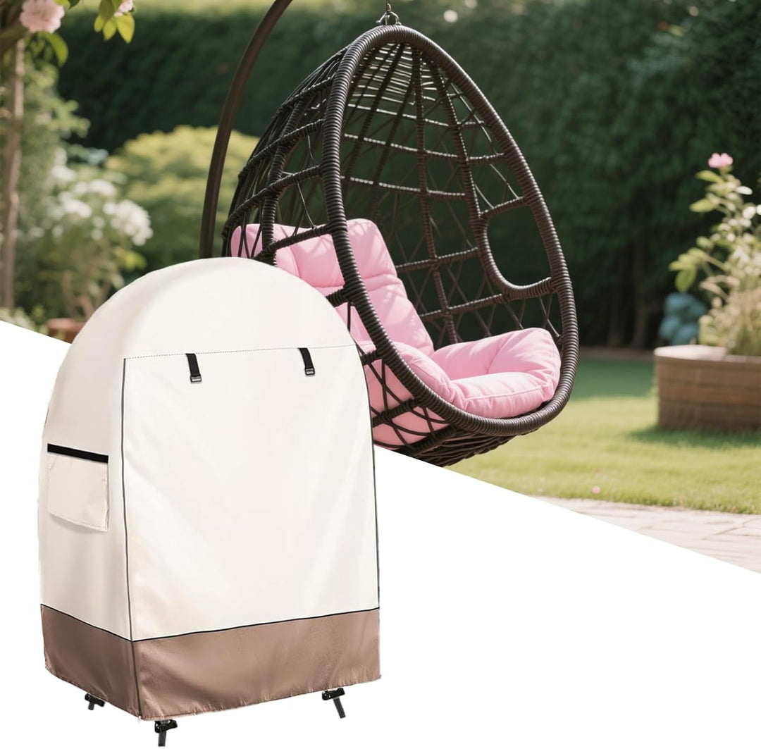 Waterproof Egg-Shaped Chair Cover with Double Zipper – Solara 