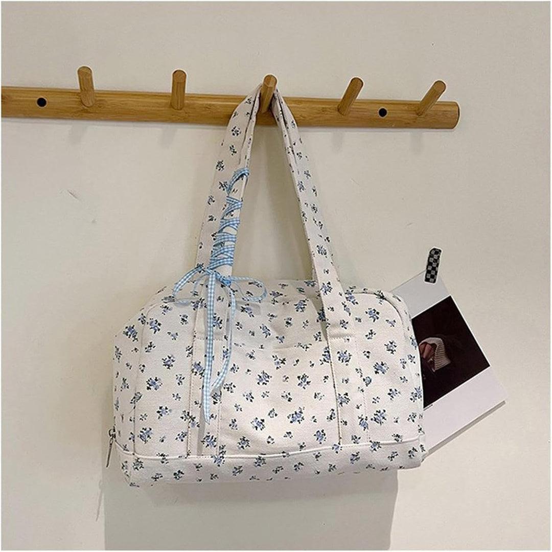 Bow Duffle Bag – Grote Canvas Weekendtas met Lintenaccent – Floria