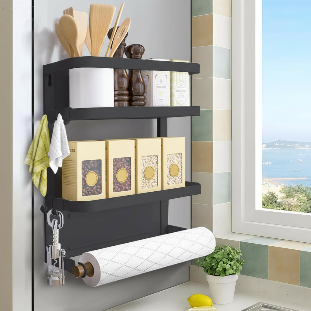 Magnetic Kitchen Spice Rack with Paper Towel Holder – Oryden