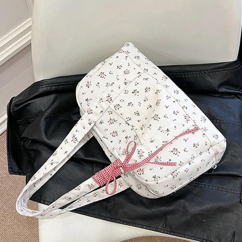 Bow Duffle Bag – Grote Canvas Weekendtas met Lintenaccent – Floria