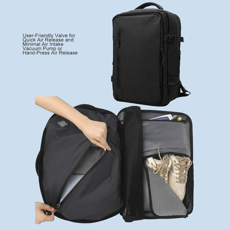 Expandable Vacuum Travel Backpack 56–75L with Pump – Dravion 