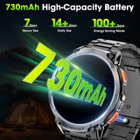 Militaire Smartwatch voor Mannen met 1,85" HD Scherm en Fakkel