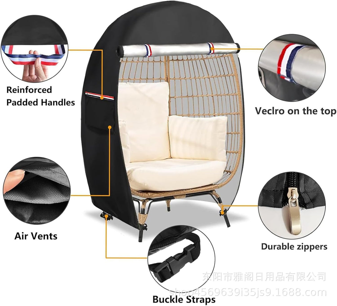 Waterproof Egg-Shaped Chair Cover with Double Zipper – Solara 