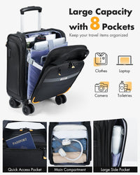 Luchthaven-Goedgekeurde Handbagage Trolley met Spinnerwielen & Laptopvak