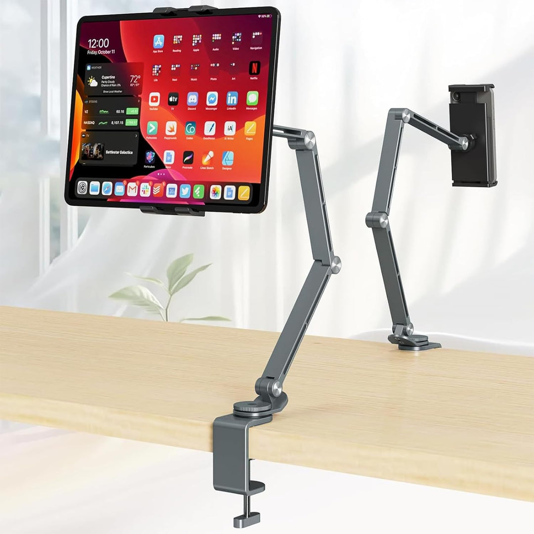 Verstelbare Aluminium Tablet Desk Stand met 360° Rotatie – Movaro