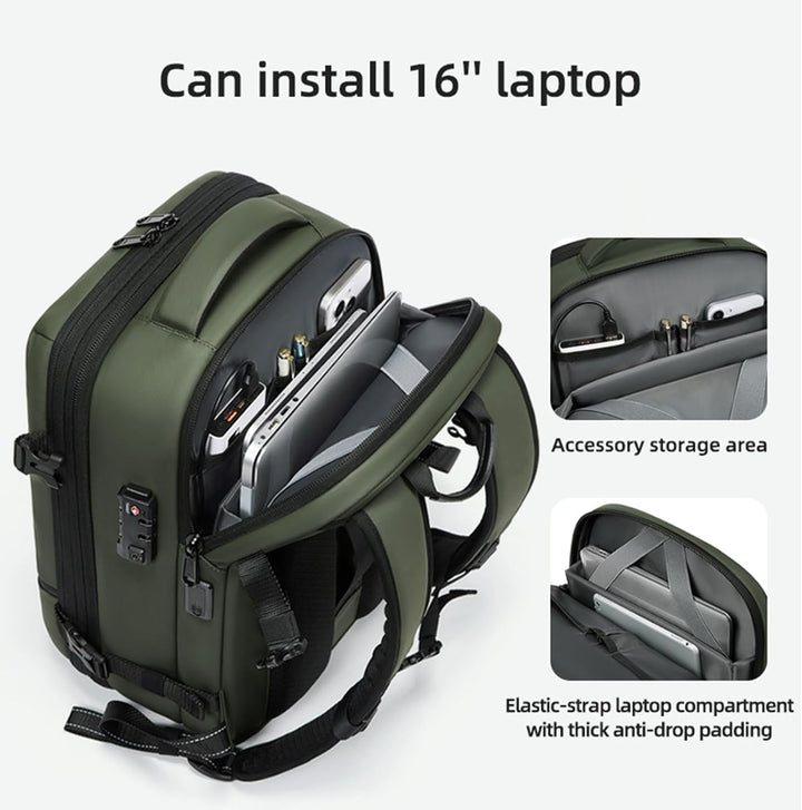 Expandable &amp; Waterproof Travel Backpack with Vacuum Compression – Arvid