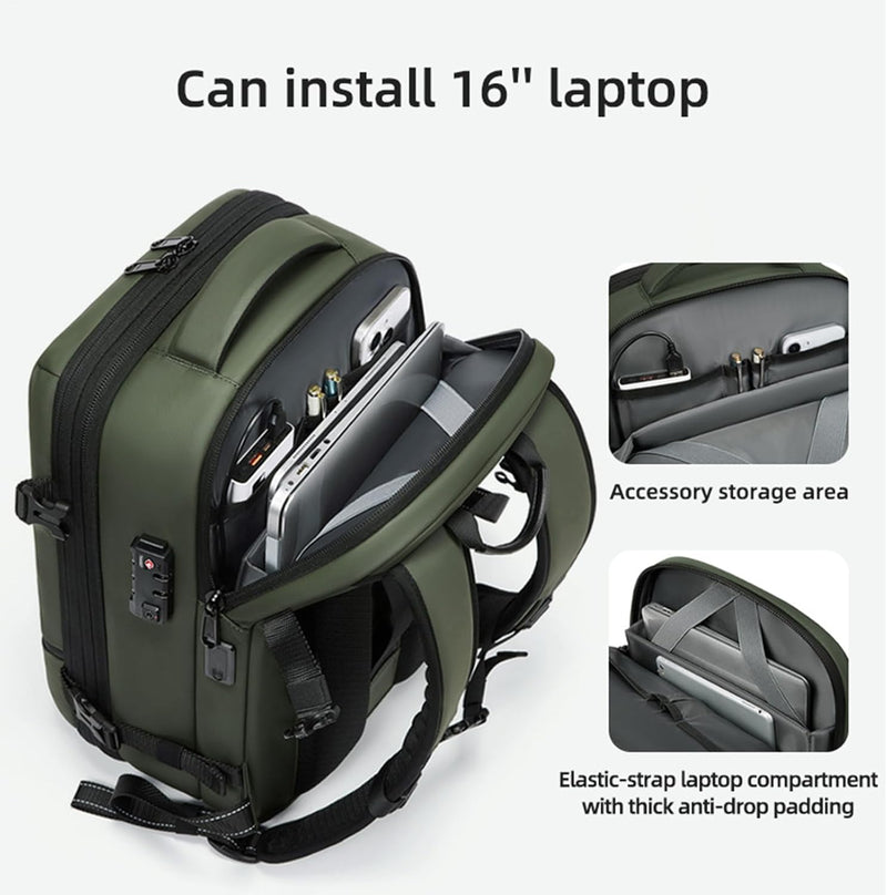 Expandable &amp; Waterproof Travel Backpack with Vacuum Compression – Arvid