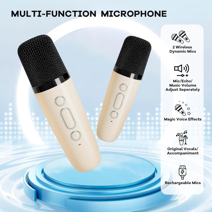 Portable Mini Karaoke Machine with Bluetooth Speaker &amp; 2 Wireless Microphones – Veylo