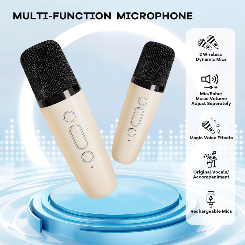 Portable Mini Karaoke Machine with Bluetooth Speaker &amp; 2 Wireless Microphones – Veylo