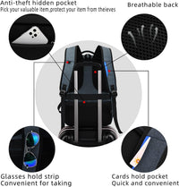 Waterproof Travel Laptop Backpack with USB Charging Port