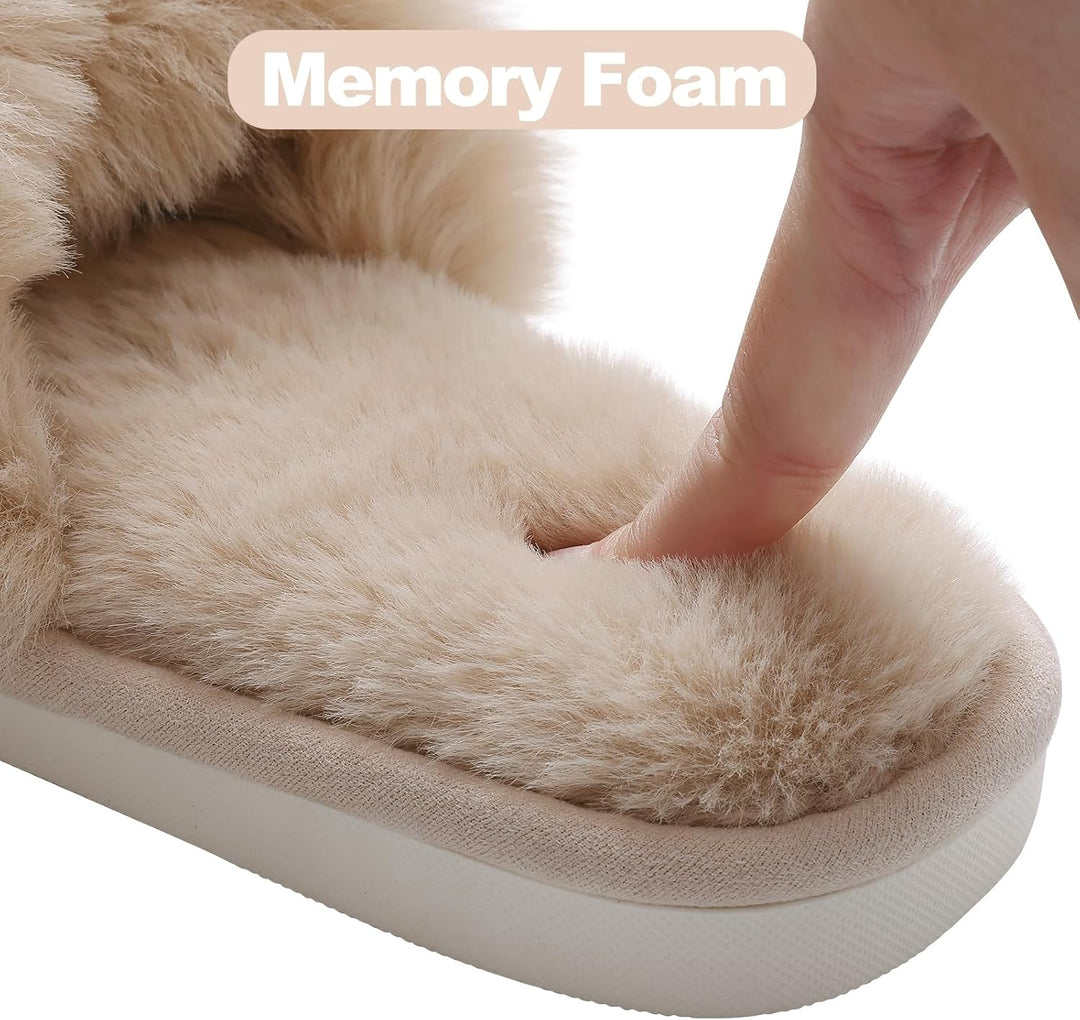 Fuzzy Slippers with Memory Foam - CloudStep