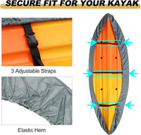 Waterproof UV Resistant Kayak Cover with Adjustable Straps – Marivor 