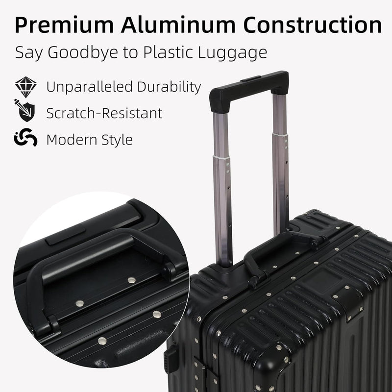 Aluminium Frame Handbagagekoffer met TSA-slot & Stille Wielen