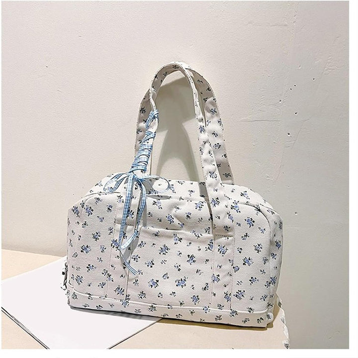 Bow Duffle Bag – Grote Canvas Weekendtas met Lintenaccent – Floria