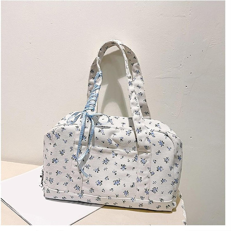 Bow Duffle Bag – Grote Canvas Weekendtas met Lintenaccent – Floria
