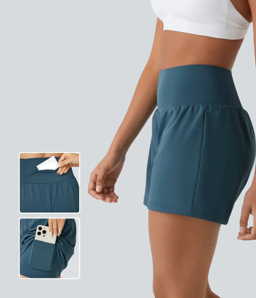 Atmungsaktive & Schnell Trocknende High-Waist Damen-Fitnessshorts – Mirabella