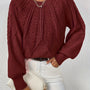 Damen Zopfpullover mit Laternenärmeln – Sanna