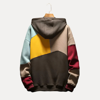 Gebreide Heren Hoodie met Patchworkontwerp – WinterEase