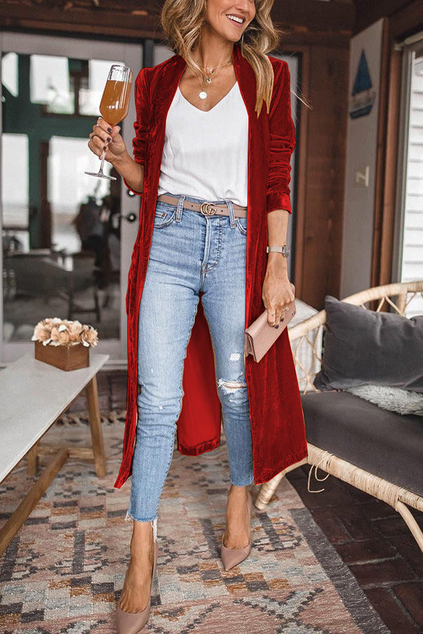 Damen Stilvolle Wildleder-Kimono-Jacke - Isabella