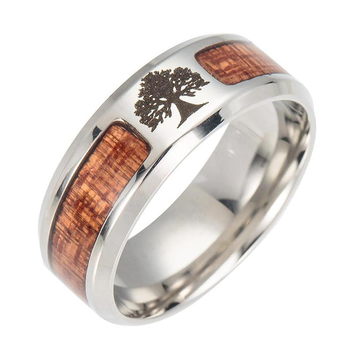 Stilvoller Lebensbaum-Ring aus Edelstahl für Damen - Elina