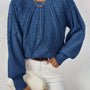 Damen Zopfpullover mit Laternenärmeln – Sanna