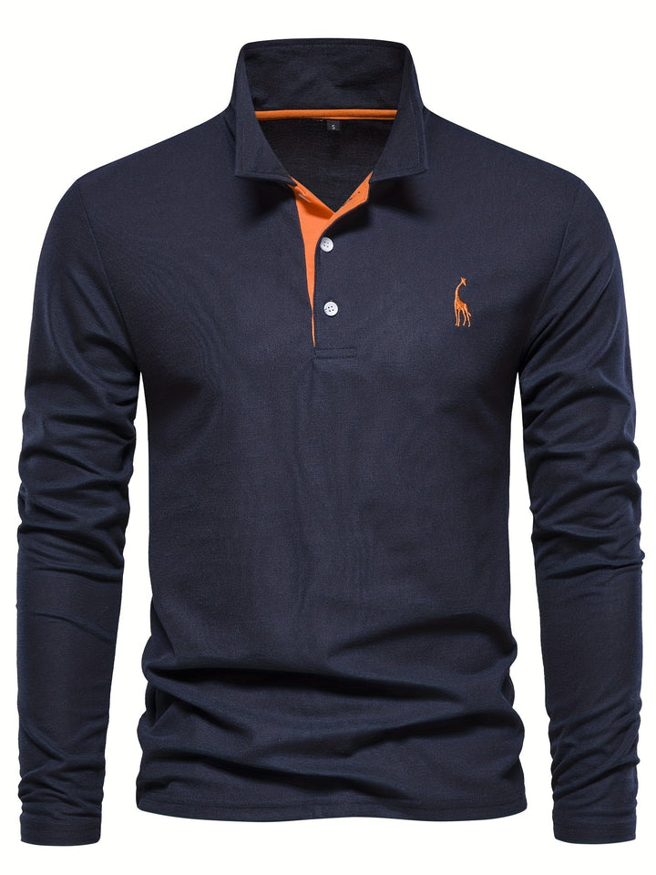 Bequemer Herren Polo mit Langen Ärmeln