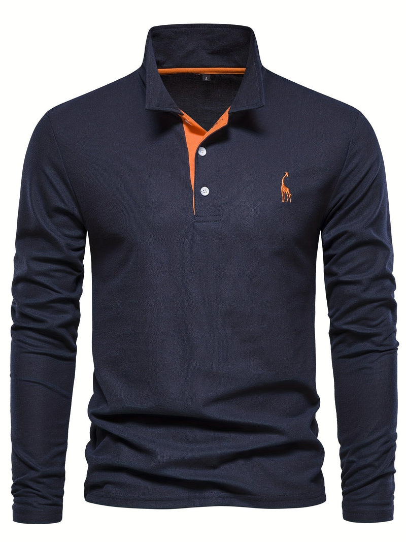 Bequemer Herren Polo mit Langen Ärmeln