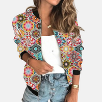 Damen Retro Bomberjacke mit Print - Zoë