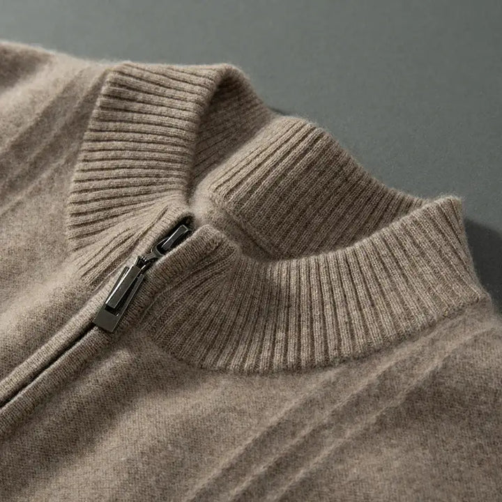 Warmer legerer Herrenpullover mit halbem Reißverschluss - Logan