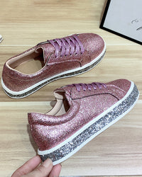 Stilvolle Plateau-Glitzer-Damensneaker - Sienna