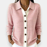 Striped Button Cardigan with Ribbed Cuffs 4