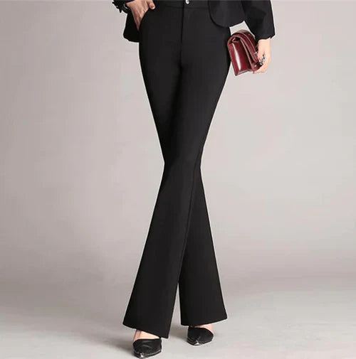Schlanke Ausgestellte High Waist Hose – Mila