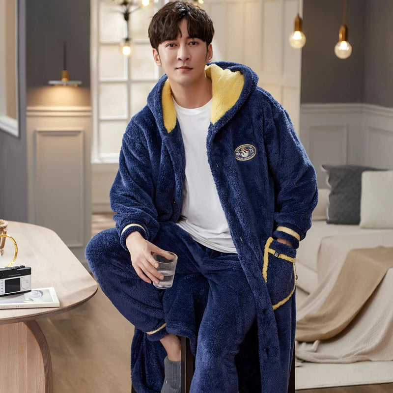 Hooded Bathrobe Set | With Matching Lounge Pants