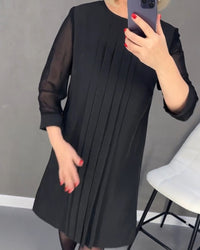 Trendy Shift Dress with Mesh Details - Gabrielle