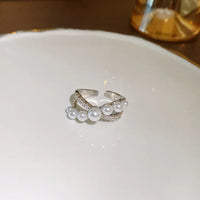 Verstellbarer Vintage-Ring mit Zirkonia und Perle - Isadora