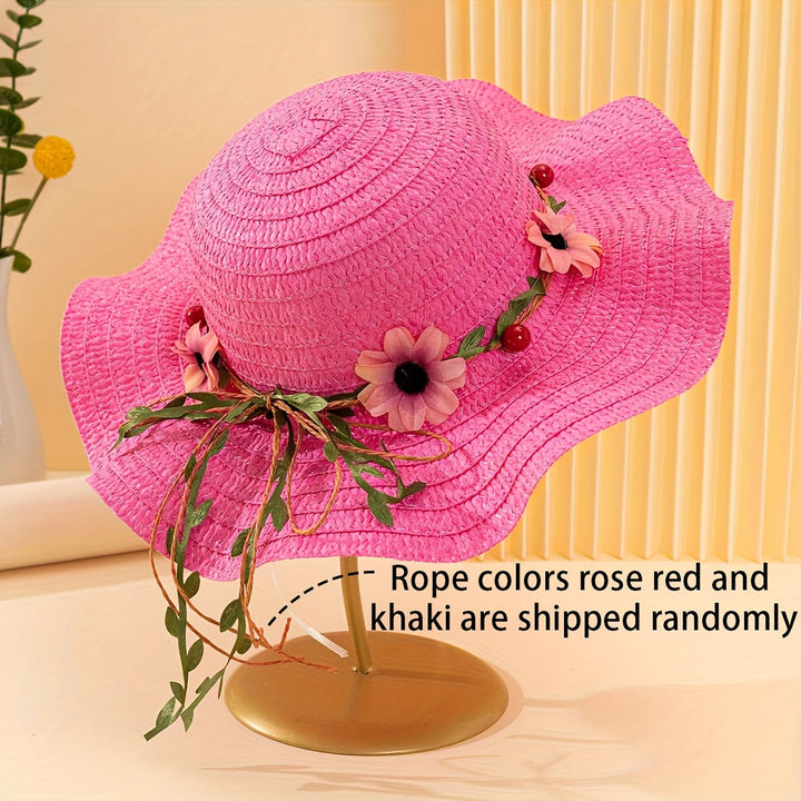 Chapeau de paille d’été pour femme avec détails floraux et fruités – Solène