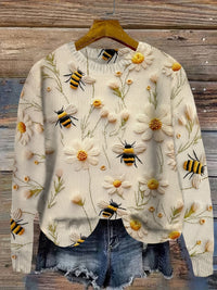 Trendiger Damen Pullover mit Bienenmuster - Sophie