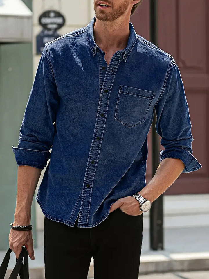 Herbst Denim Herrenhemd – Milan