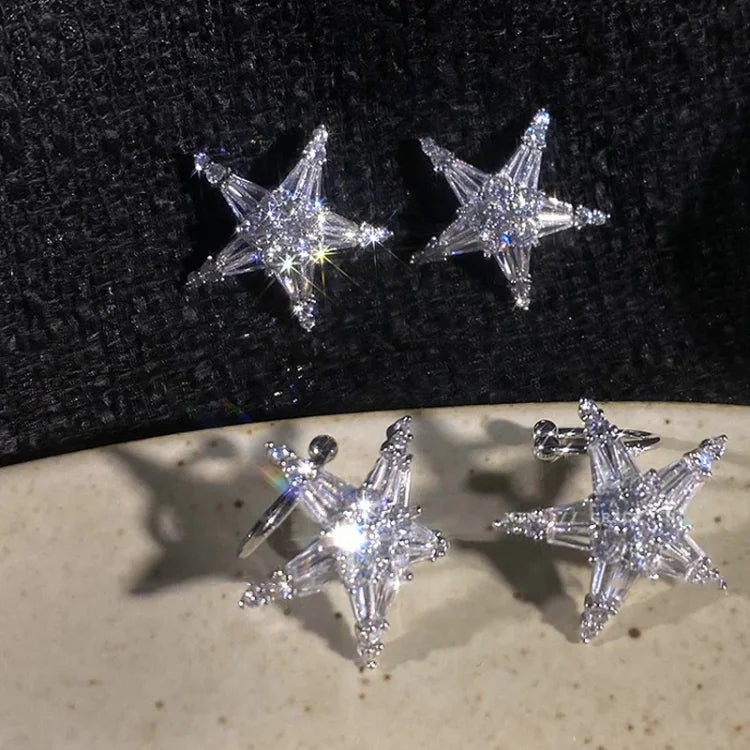 Zirkonia-Stern-Ohrringe/Earcuff - Lyric